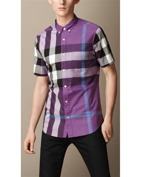 purple burberry shirt